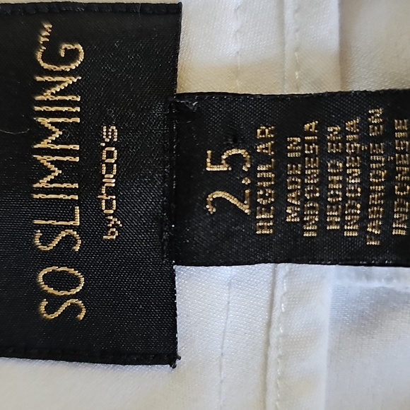 White Straight-Leg Pants By Chicos So Slimming. Large 14. Nice. - Picture 6 of 8